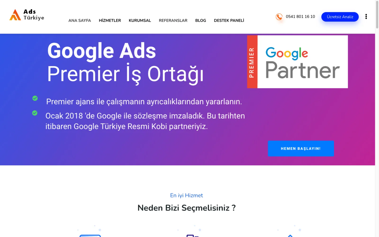 Ads Türkiye website screenshot