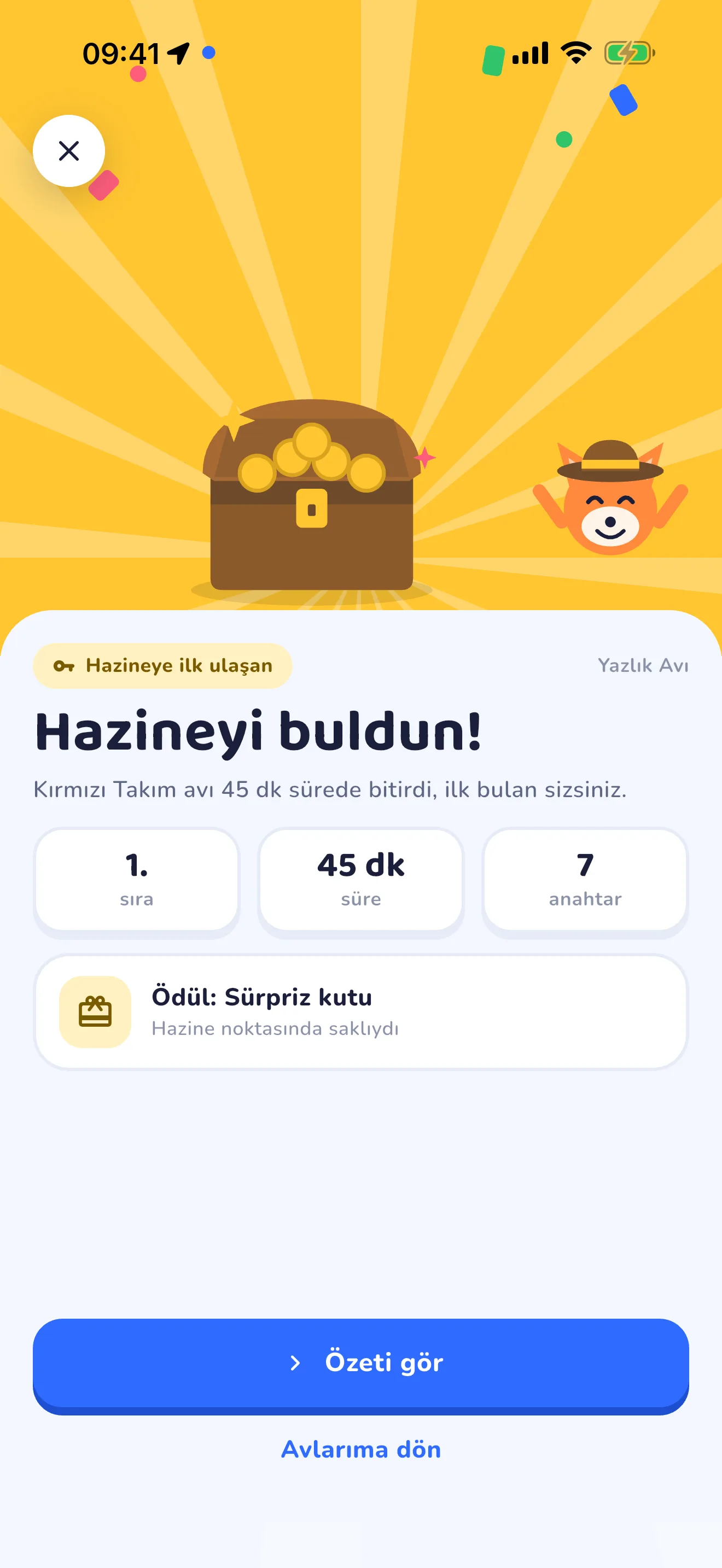 Hazine Avı app screen 2