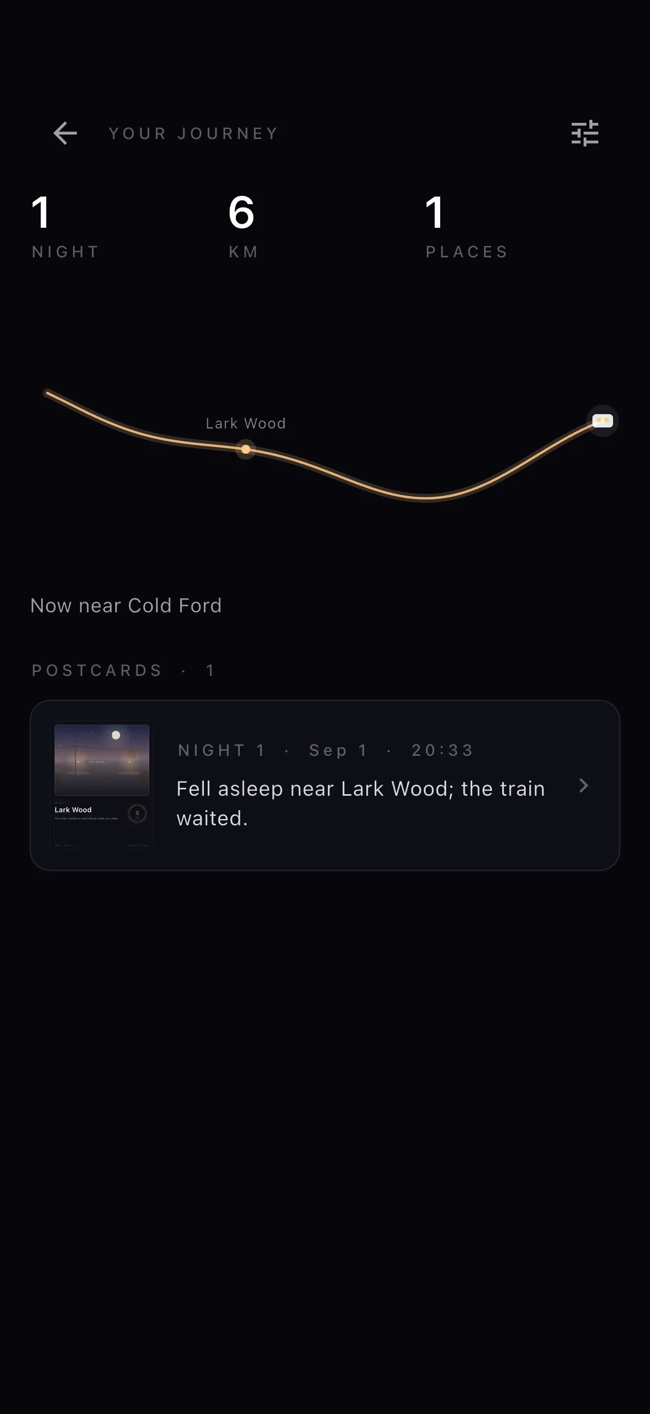 Night Train app screen 5
