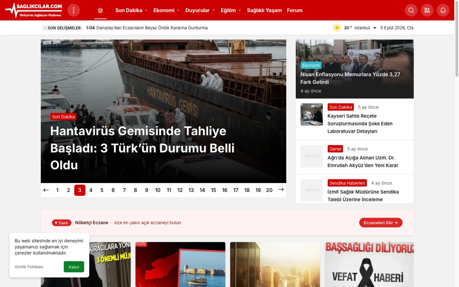 Sağlıkçılar website screenshot